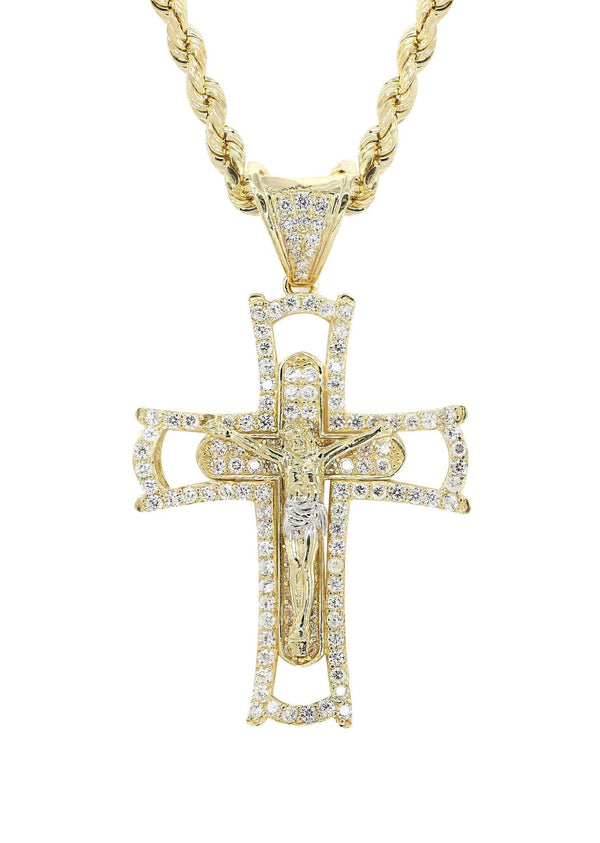 10K Yellow Gold Cross / Crucifix Necklace | Appx. 11.2 Grams