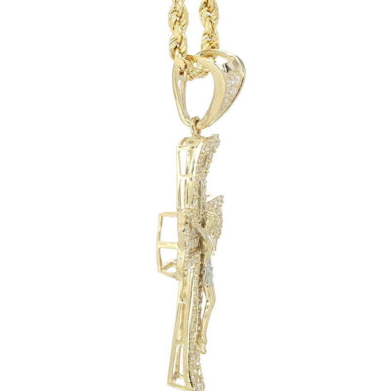 10K Yellow Gold Cross / Crucifix Necklace | Appx. 11.2 Grams