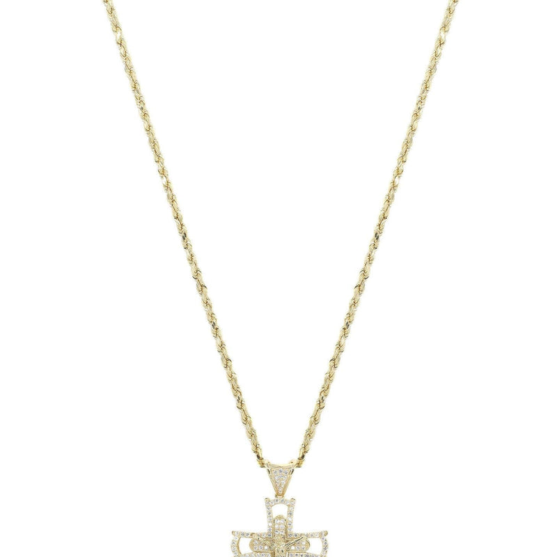 10K Yellow Gold Cross / Crucifix Necklace | Appx. 11.2 Grams