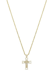 10K Yellow Gold Cross / Crucifix Necklace | Appx. 11.2 Grams