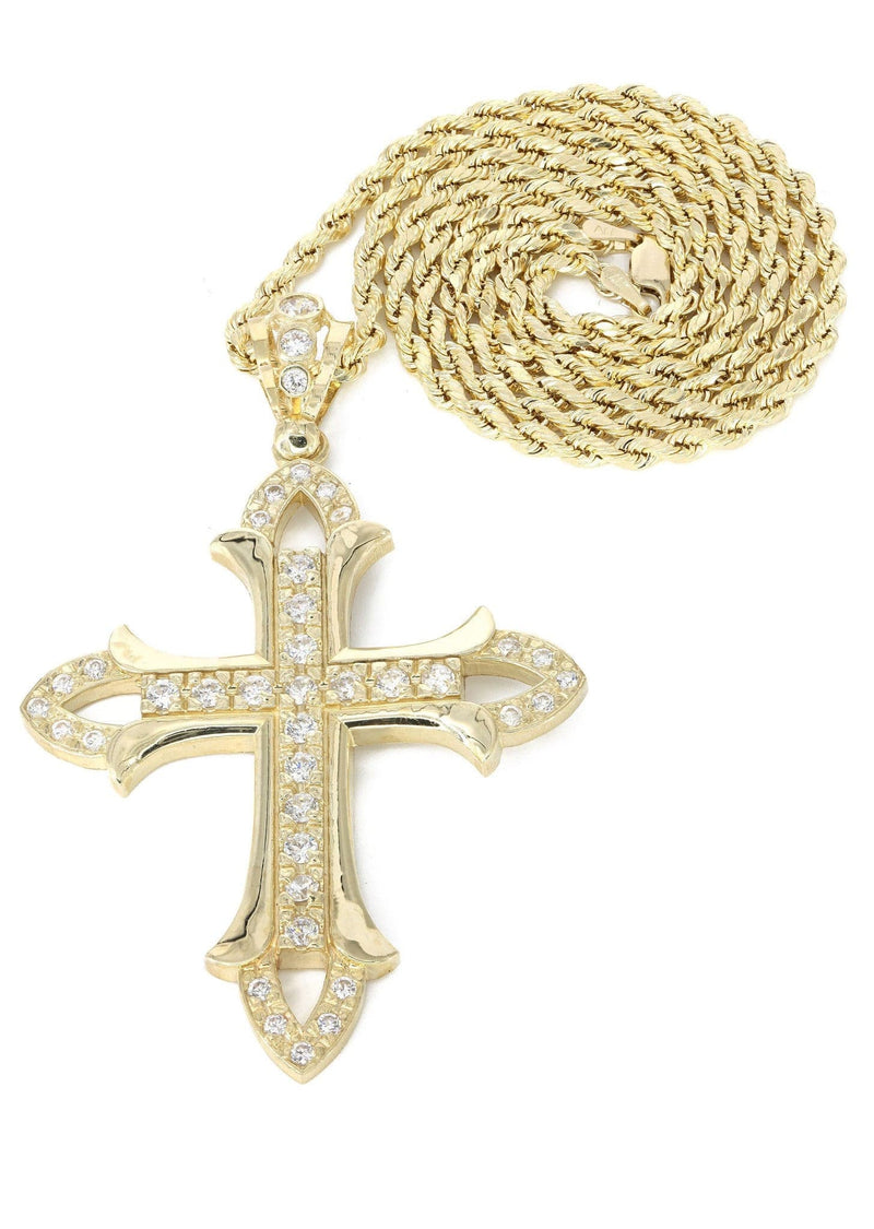10K Yellow Gold Cross Necklace | Appx. 17.6 Grams