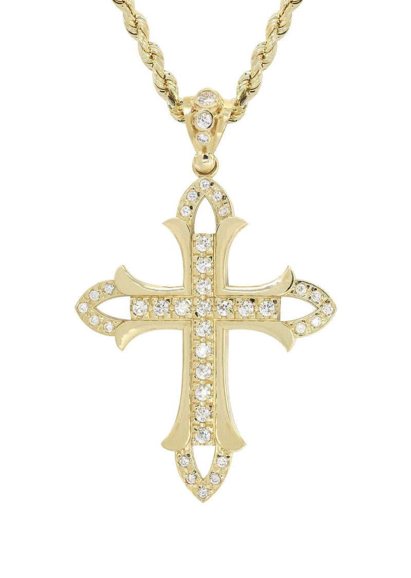 10K Yellow Gold Cross Necklace | Appx. 17.6 Grams