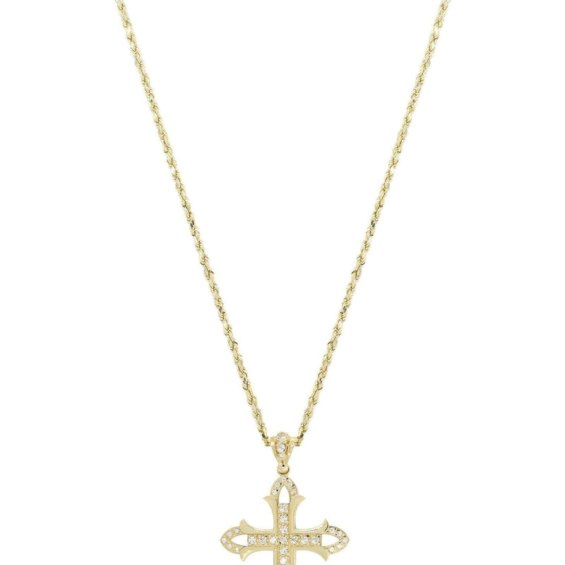 10K Yellow Gold Cross Necklace | Appx. 17.6 Grams