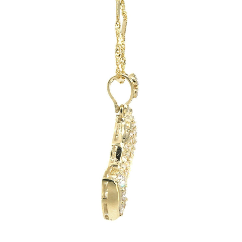 10K Yellow Gold Fancy Link  Praying Hands Pendnat | Appx. 9.1 Grams