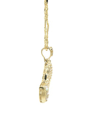 10K Yellow Gold Fancy Link  Praying Hands Pendnat | Appx. 9.1 Grams