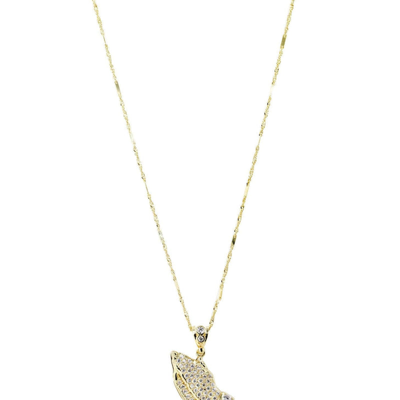 10K Yellow Gold Fancy Link  Praying Hands Pendnat | Appx. 9.1 Grams