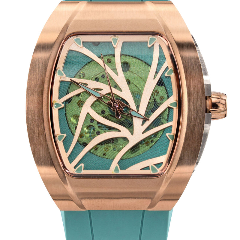 Frost NYC Womens Watch - Automatic Skeleton Rose Gold | WFRST-01-L-R Turquoise Band | Pre - Sale