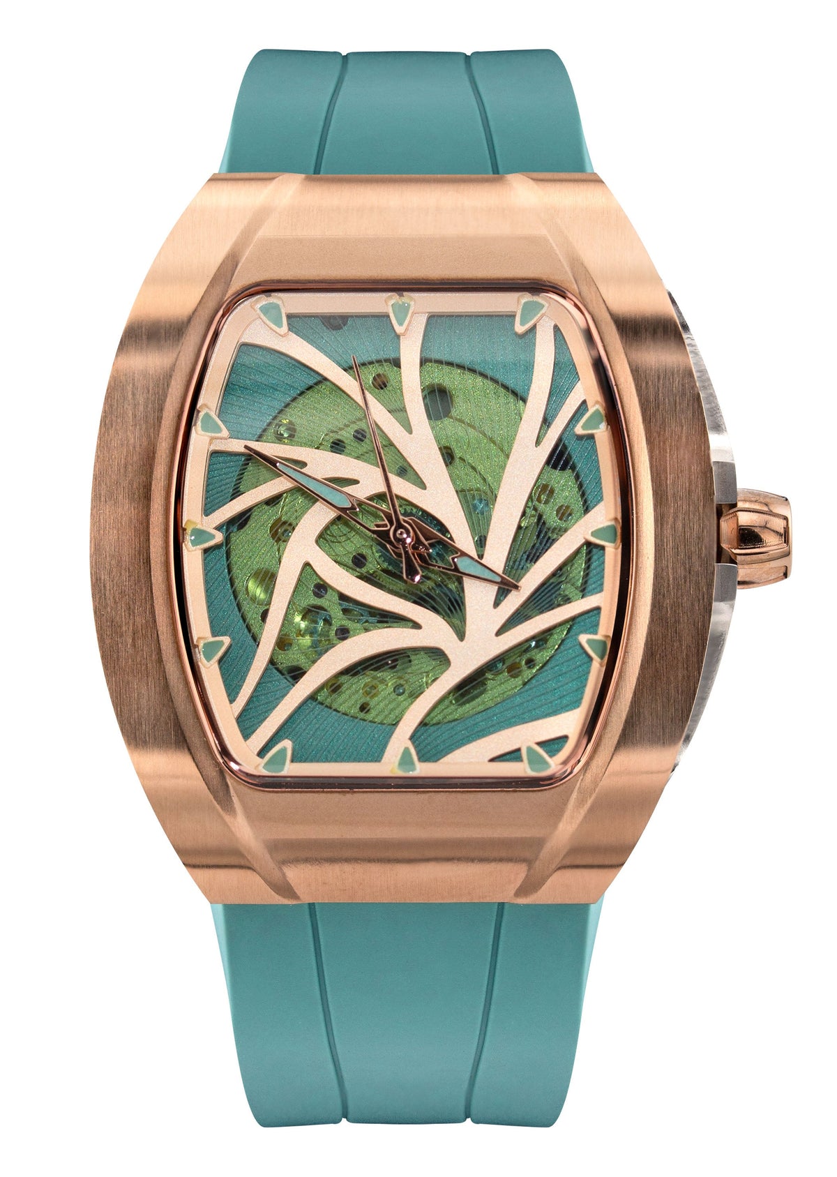 Frost NYC Womens Watch - Automatic Skeleton Rose Gold | WFRST-01-L-R Turquoise Band | Pre - Sale