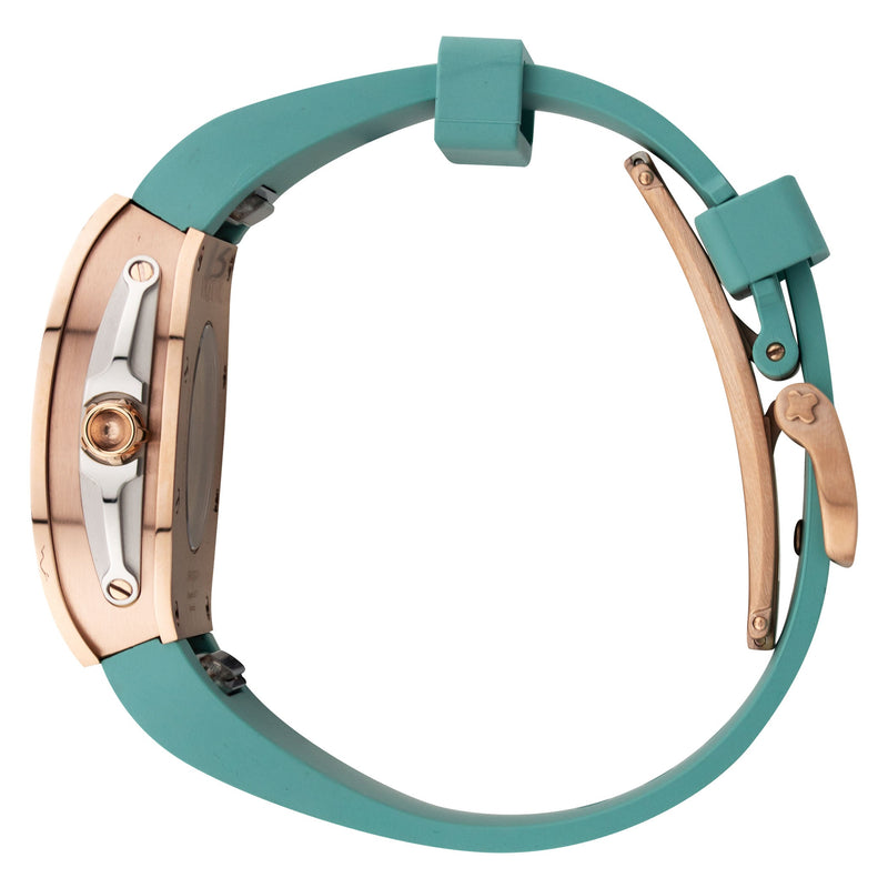 Frost NYC Womens Watch - Automatic Skeleton Rose Gold | WFRST-01-L-R Turquoise Band | Pre - Sale