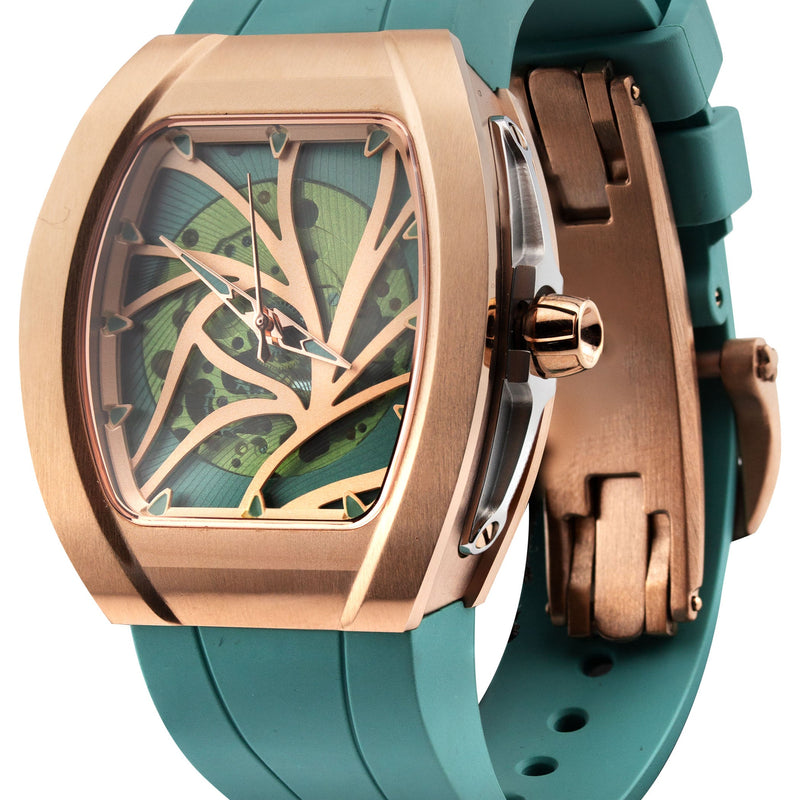 Frost NYC Womens Watch - Automatic Skeleton Rose Gold | WFRST-01-L-R Turquoise Band | Pre - Sale