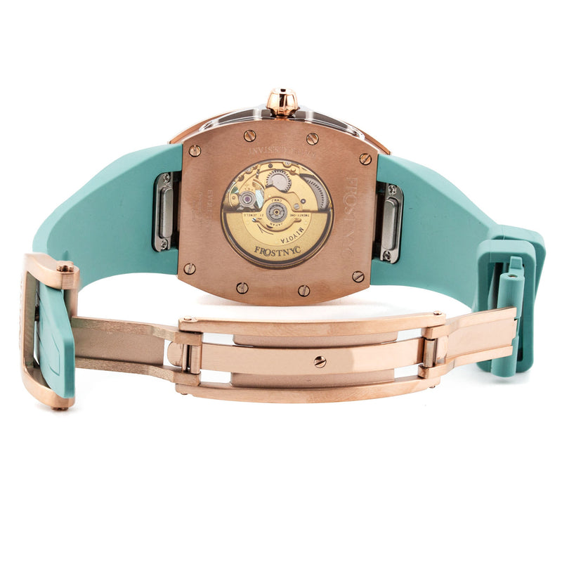 Frost NYC Womens Watch - Automatic Skeleton Rose Gold | WFRST-01-L-R Turquoise Band | Pre - Sale