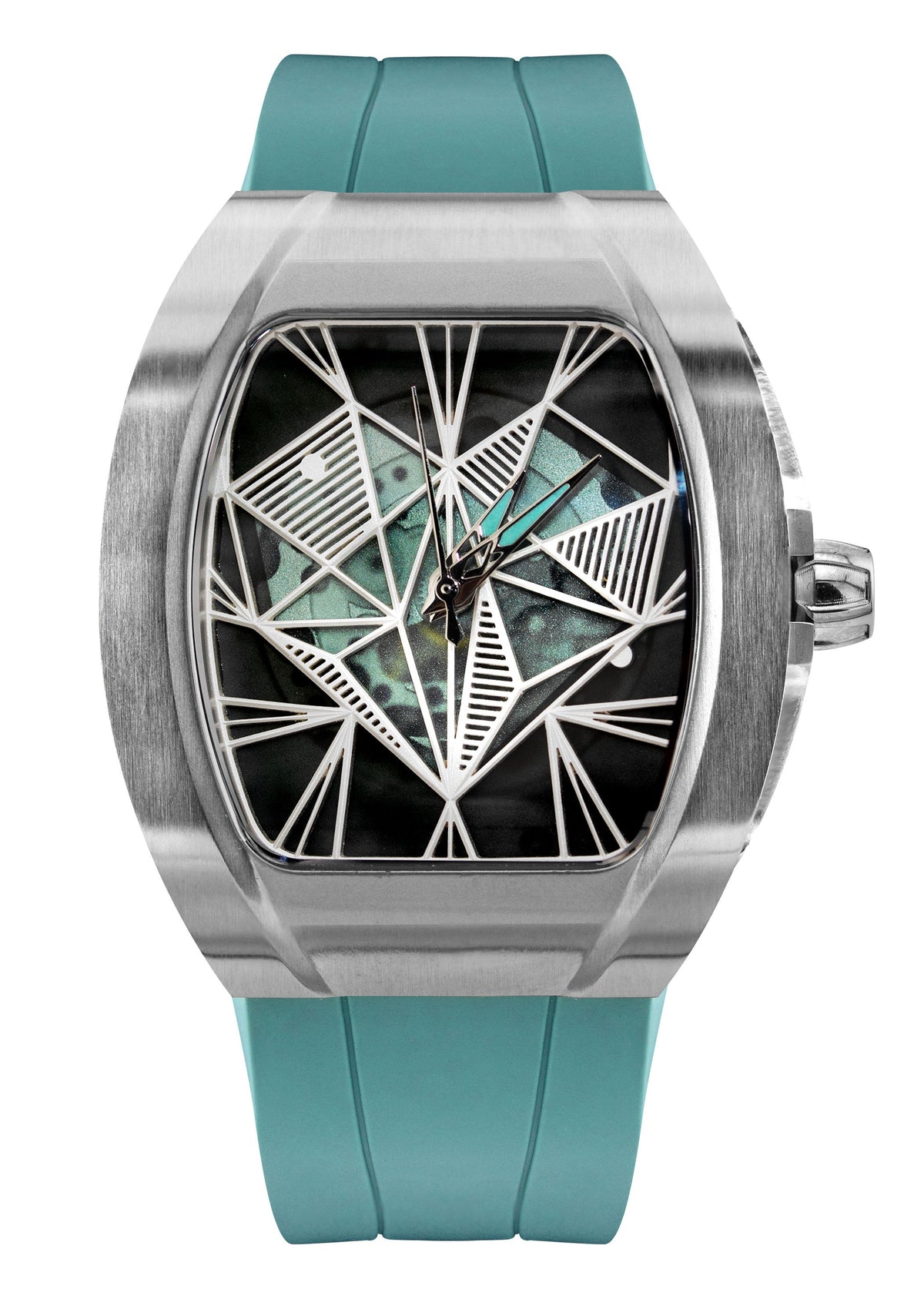 Frost NYC Evolution Women's Watch - Automatic Skeleton Steel Caged Heart | WFRST-01-H-S Turquoise Band | Pre - Sale