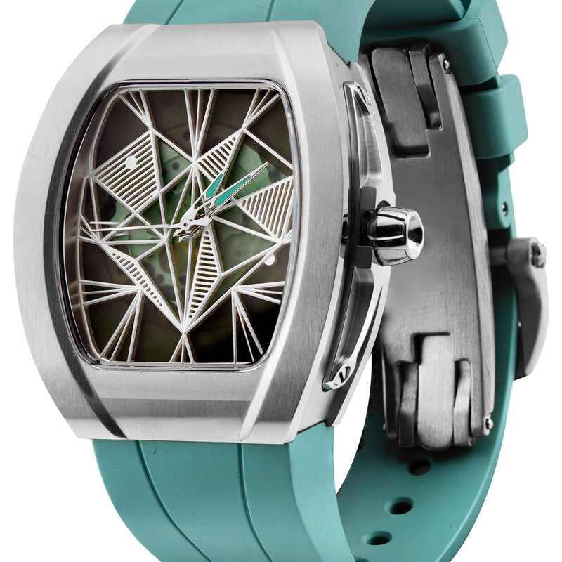 Frost NYC Evolution Women's Watch - Automatic Skeleton Steel Caged Heart | WFRST-01-H-S Turquoise Band | Pre - Sale