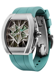 Frost NYC Evolution Women's Watch - Automatic Skeleton Steel Caged Heart | WFRST-01-H-S Turquoise Band | Pre - Sale
