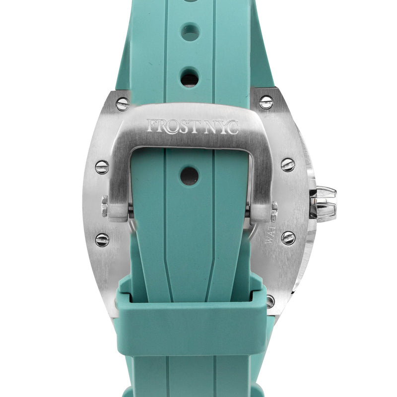 Frost NYC Evolution Women's Watch - Automatic Skeleton Steel Caged Heart | WFRST-01-H-S Turquoise Band | Pre - Sale