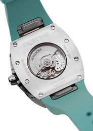 Frost NYC Evolution Women's Watch - Automatic Skeleton Steel Caged Heart | WFRST-01-H-S Turquoise Band | Pre - Sale