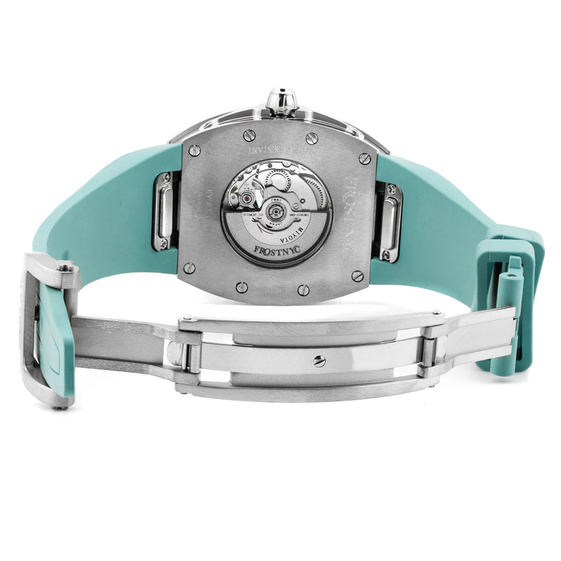 Frost NYC Evolution Women's Watch - Automatic Skeleton Steel Caged Heart | WFRST-01-H-S Turquoise Band | Pre - Sale