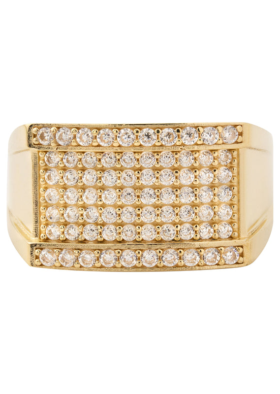 10K Gold Cz Pinky Ring For Men | 5 Grams