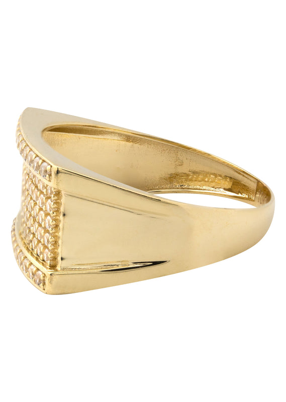 10K Gold Cz Pinky Ring For Men | 5 Grams
