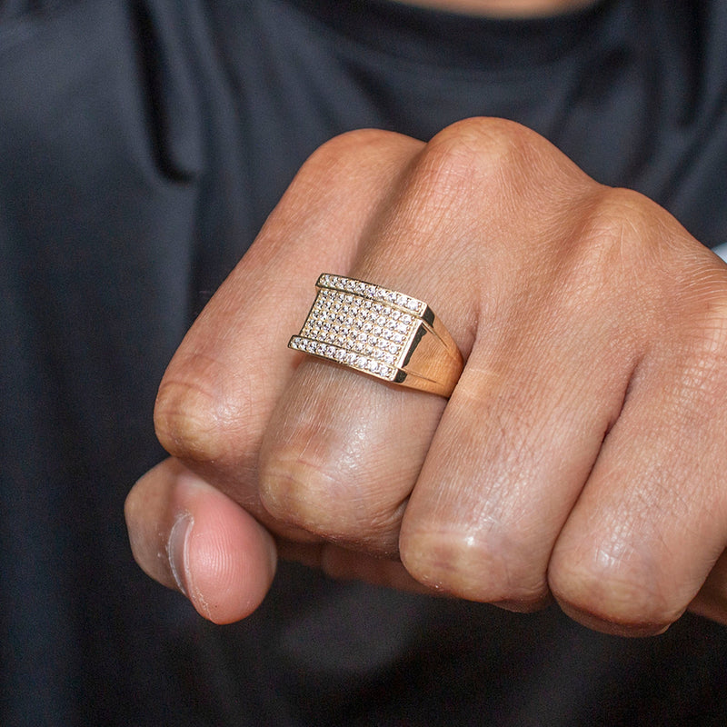 10K Gold Cz Pinky Ring For Men | 5 Grams