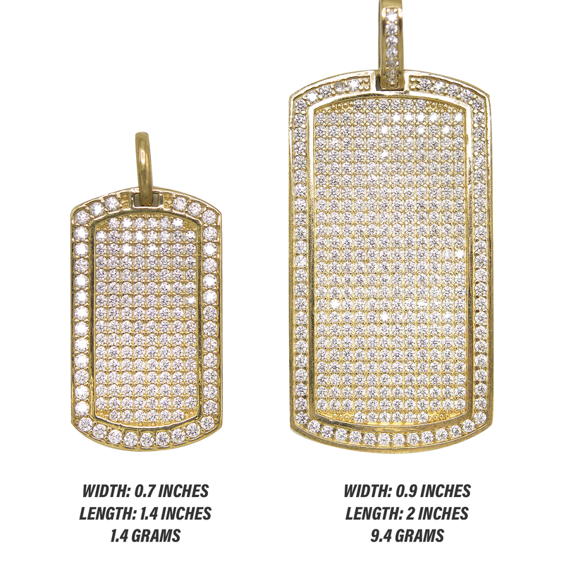 10K Gold  Dog Tag Pendant | Customizable Size