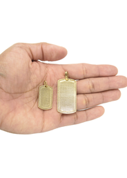 10K Gold  Dog Tag Pendant | Customizable Size