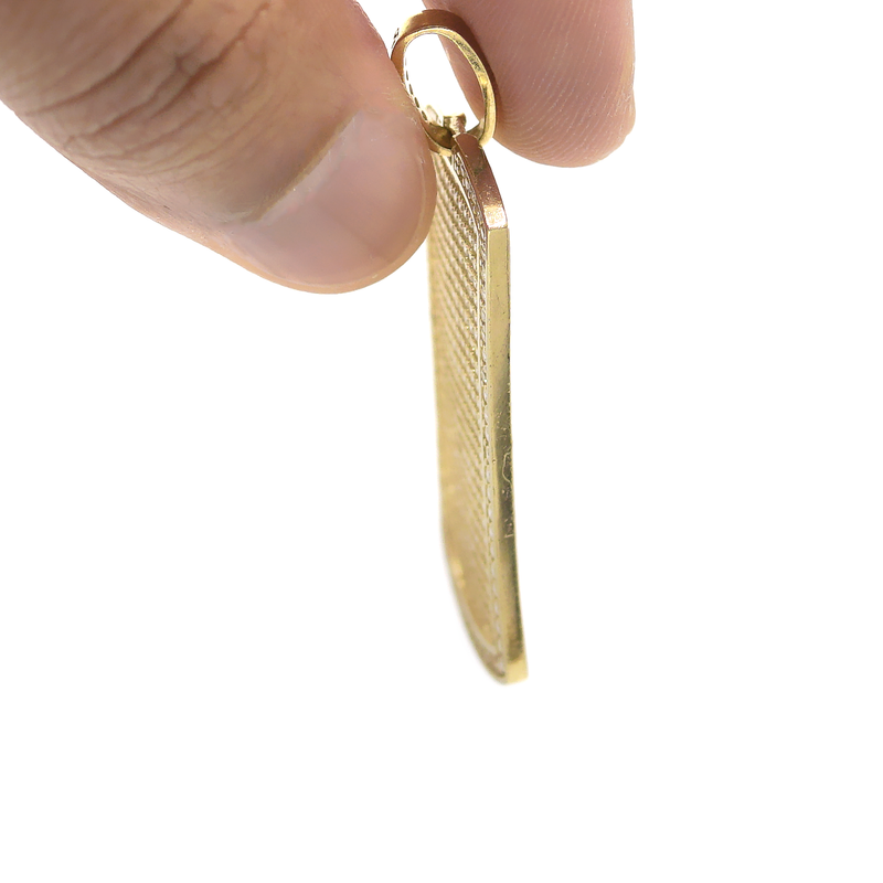10K Gold  Dog Tag Pendant | Customizable Size