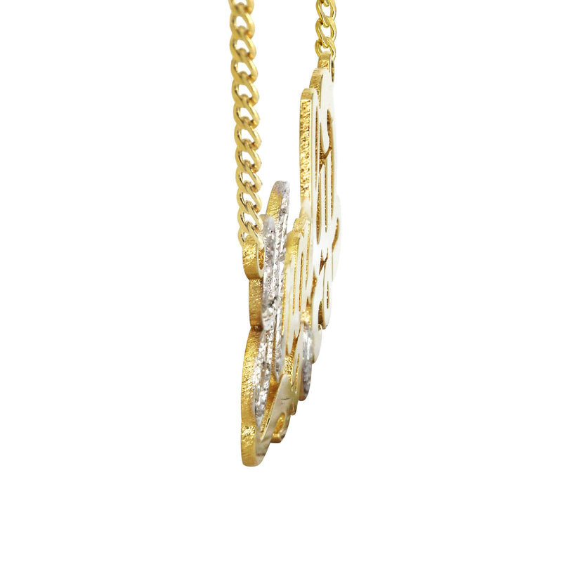 14K Gold  Two Tone Name Plate Necklace | Style #7