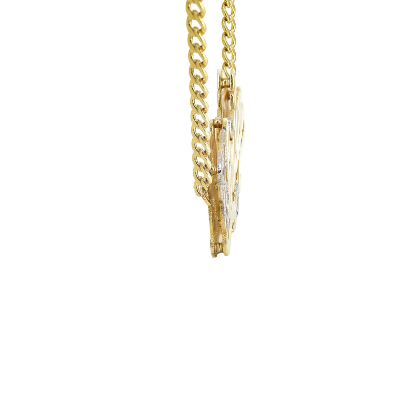14K Gold  Two Tone Name Plate Necklace | Style #29