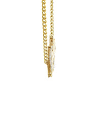 14K Gold  Two Tone Name Plate Necklace | Style #29