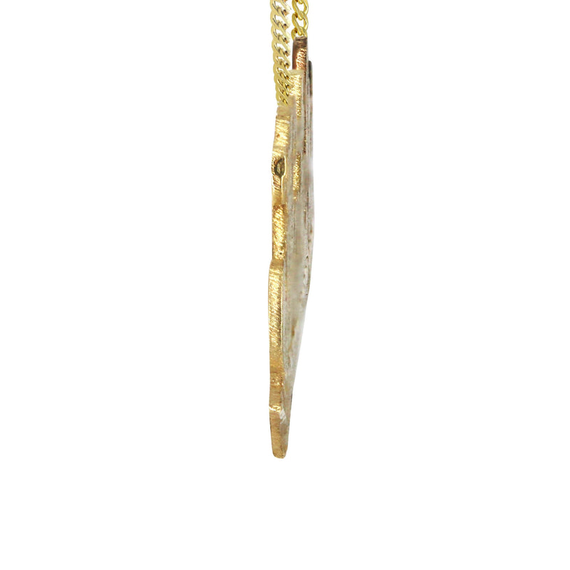 14K Gold  Diamond Cut with Diamond Name Plate Necklace | Style #15