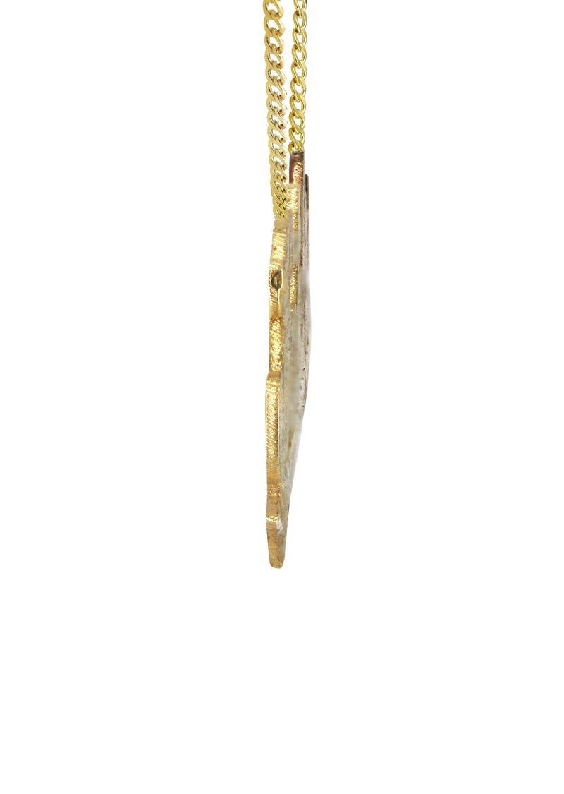 14K Gold  Diamond Cut with Diamond Name Plate Necklace | Style #15