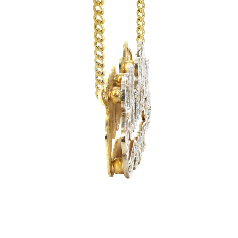 14K Gold  Diamond Cut with Diamonds Name Plate Necklace | Style #16
