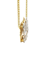 14K Gold  Diamond Cut with Diamonds Name Plate Necklace | Style #16