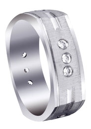 Diamond Mens Wedding Band | 0.36 Carats | Cross Satin Finish (Tyson)