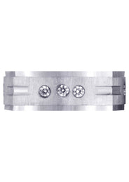 Diamond Mens Wedding Band | 0.36 Carats | Cross Satin Finish (Tyson)