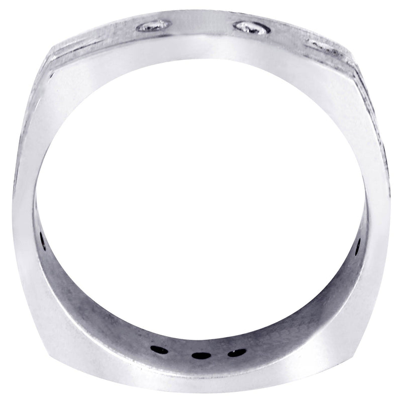 Diamond Mens Wedding Band | 0.36 Carats | Cross Satin Finish (Tyson)