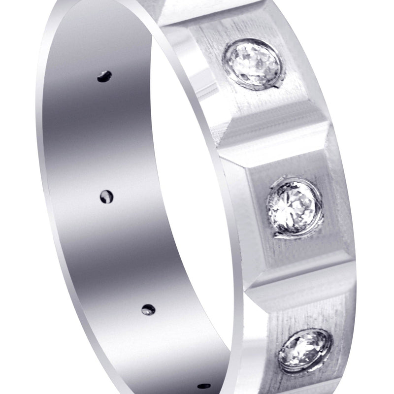 Diamond Mens Wedding Band | 0.5 Carats | Satin Finish (Tobias)