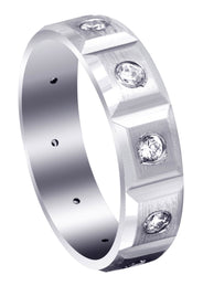 Diamond Mens Wedding Band | 0.5 Carats | Satin Finish (Tobias)
