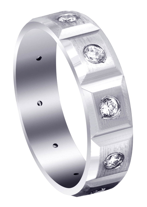 Diamond Mens Wedding Band | 0.5 Carats | Satin Finish (Tobias)