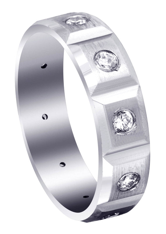 Diamond Mens Wedding Band | 0.5 Carats | Satin Finish (Tobias)