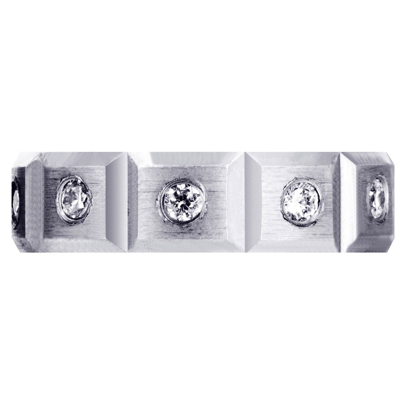 Diamond Mens Wedding Band | 0.5 Carats | Satin Finish (Tobias)