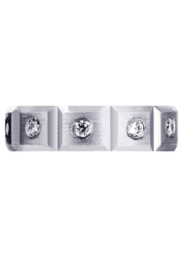 Diamond Mens Wedding Band | 0.5 Carats | Satin Finish (Tobias)