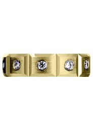 Yellow Gold Diamond Mens Wedding Band | 0.5 Carats | Satin Finish (Tobias)