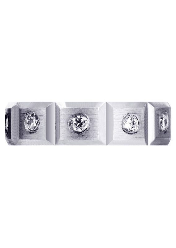 Diamond Mens Wedding Band | 0.5 Carats | Satin Finish (Tobias)