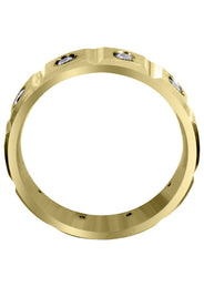 Yellow Gold Diamond Mens Wedding Band | 0.5 Carats | Satin Finish (Tobias)