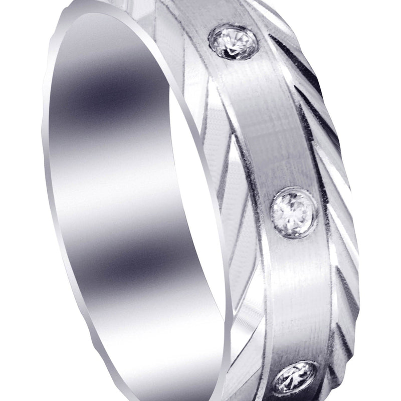 Diamond Mens Wedding Band | 0.4 Carats | Satin Finish (Edgar)
