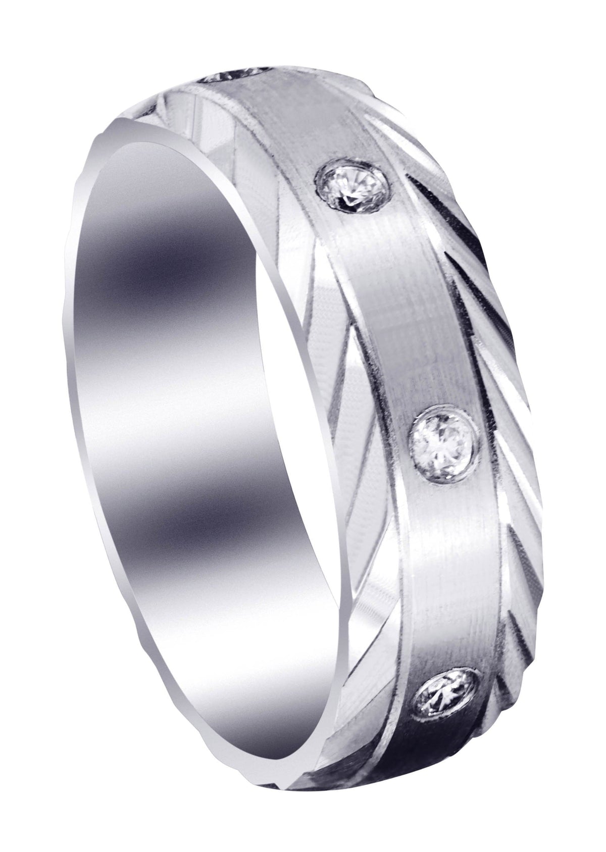 Diamond Mens Wedding Band | 0.4 Carats | Satin Finish (Edgar)