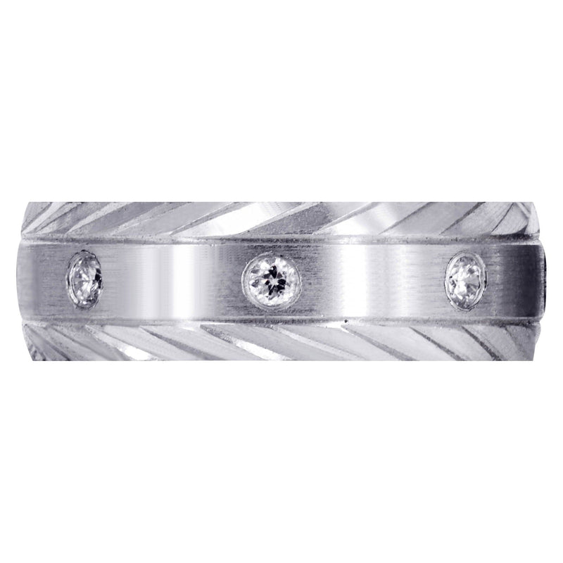 Diamond Mens Wedding Band | 0.4 Carats | Satin Finish (Edgar)