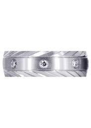 Diamond Mens Wedding Band | 0.4 Carats | Satin Finish (Edgar)